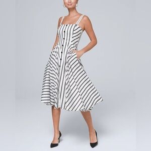 White House Black Market Striped Midi Dress | Size 10